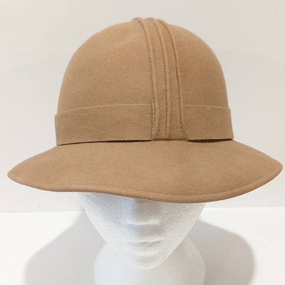 VINTAGE Kates Boutique tan felt hat - Picture 5 of 11